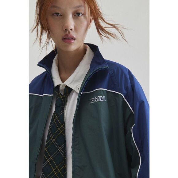 X-Girl Contrast Piping Windbreaker Jacket - Picture 3 of 5